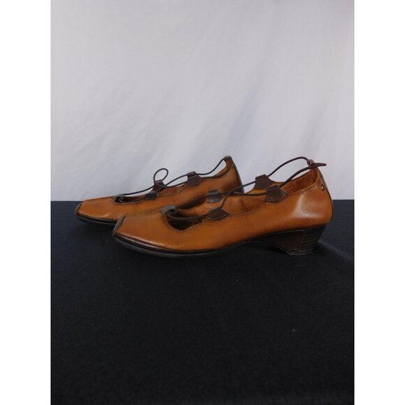 Pikolinos Brown Leather Mary Janes 7.5 - Low Heel Strappy - Excellent - Picture 2 of 7